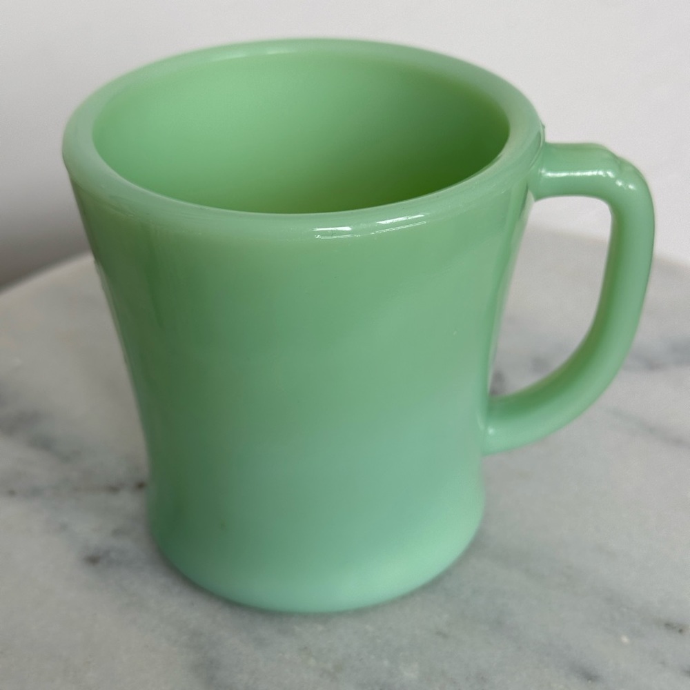 Vintage Fire King Mug Jadeite D Handle Flat Bottom Restaurant Ware #1253